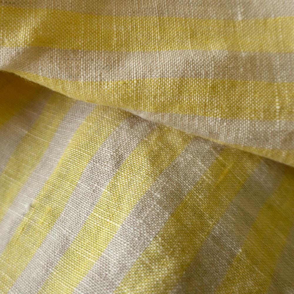Washed Yarn dyed Linen Stripe - Bright Yellow