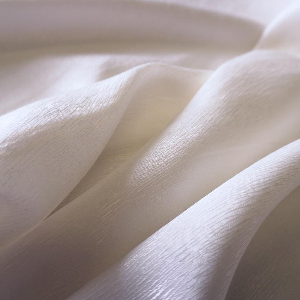Cupro Lyocell bark silk jacquard - ivory white