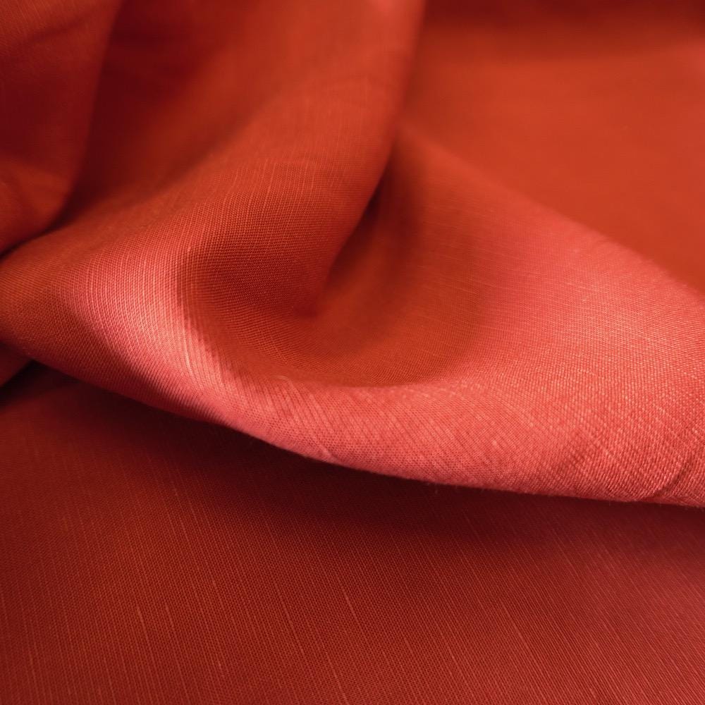 Sand washed Lyocell linen - Ruby Red