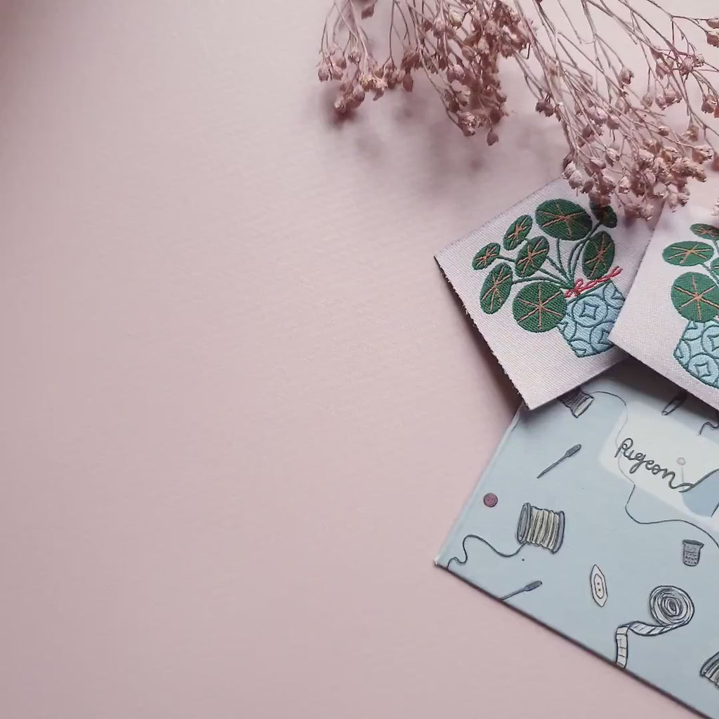 Lucky Penny Plant Embroidery Artist Labels, Pack of 6 | Sewing Labels | Garment Labels for Handmade Clothes | Sewing gifts