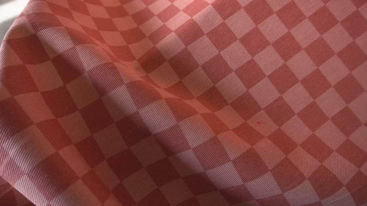Cotton Canvas Checker board - Rose & Blush