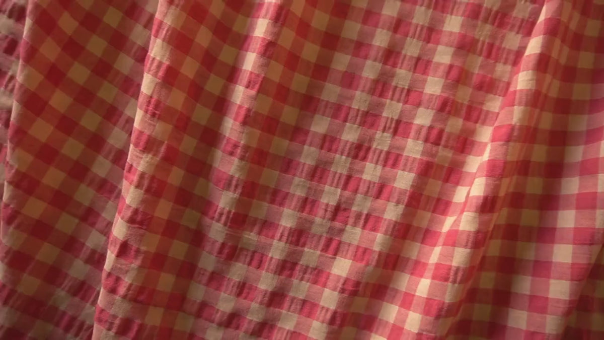Yarn dyed cotton gingham bubble fabric