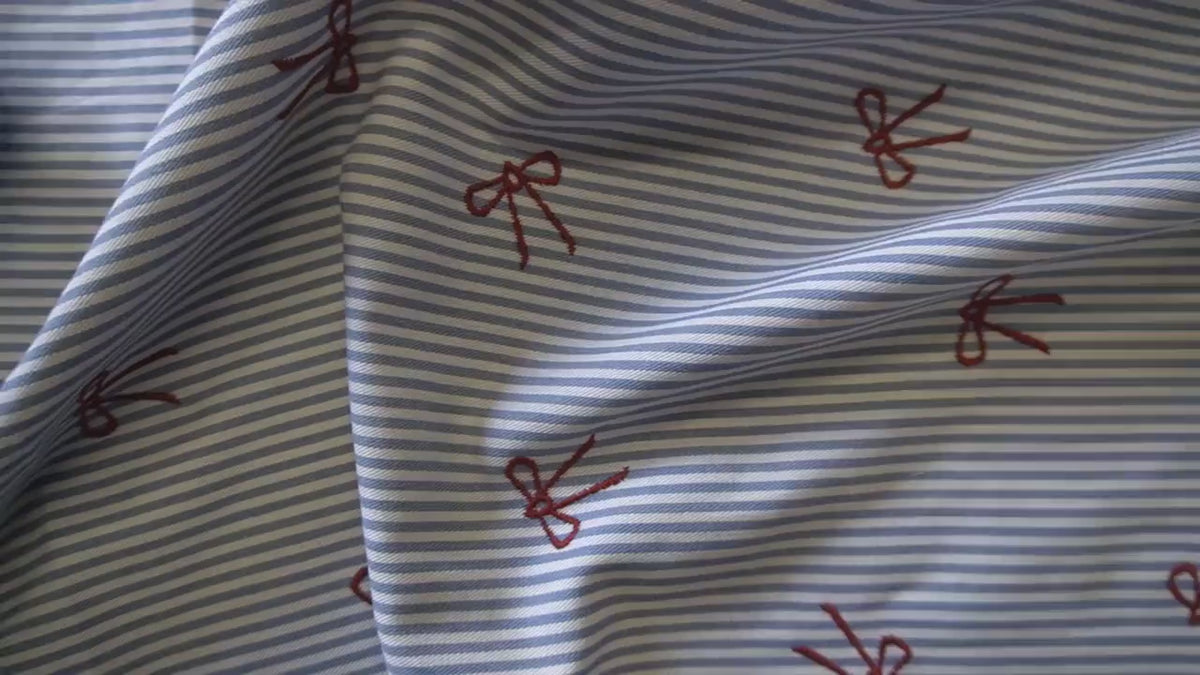 Valerie – Yarn dyed embroidery bows fabric