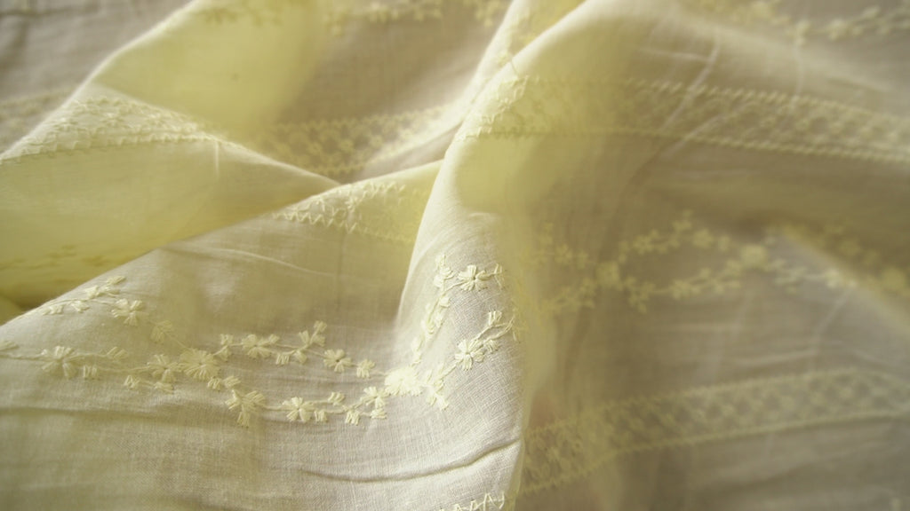 Light Weight Yellow Embroidery Stripe