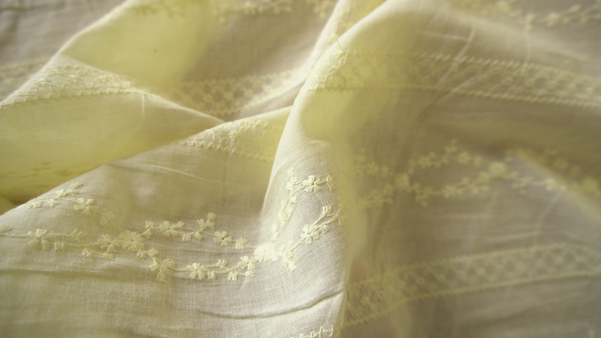 Light Weight Yellow Embroidery Stripe