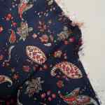 Medium weight Paisley floral viscose twill on navy - Image 4
