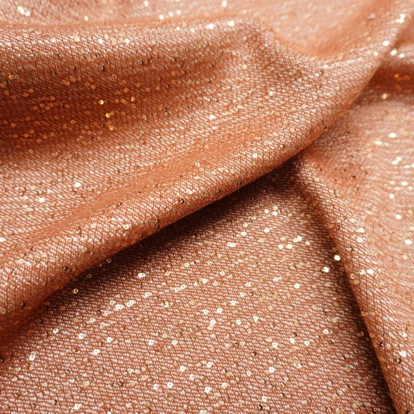 Broadway doubel sided gold sequins wool mix fabric - Image 3