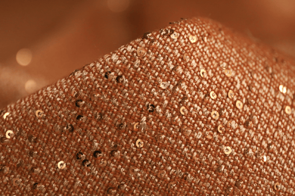 Broadway doubel sided gold sequins wool mix fabric - Image 4