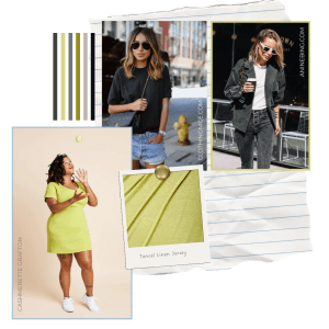 T-Shirt Sewing and styling inspiration board featuring Cashmerette Grafton Pattern