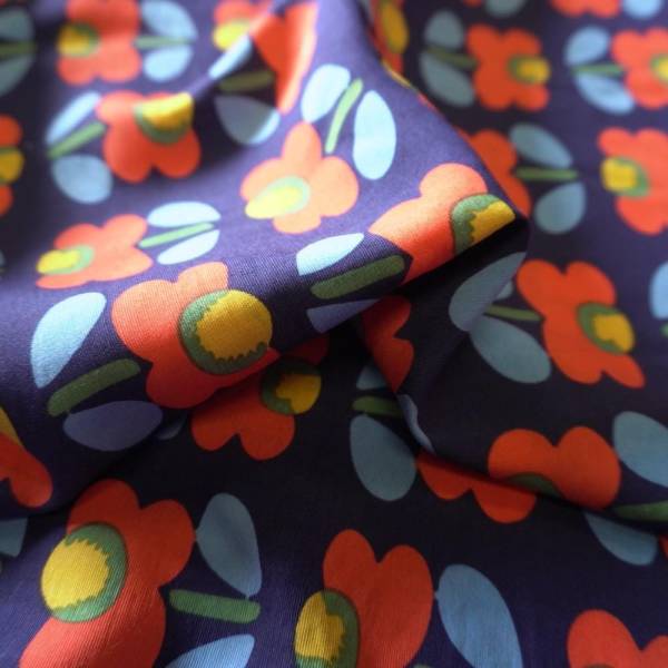Poppy Flower Cotton Floaty Fabric - Image 4
