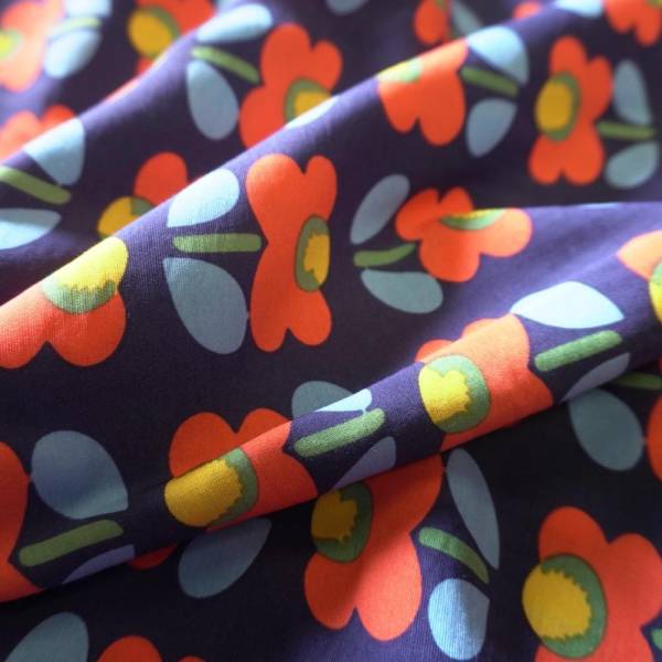 Poppy Flower Cotton Floaty Fabric - Image 2