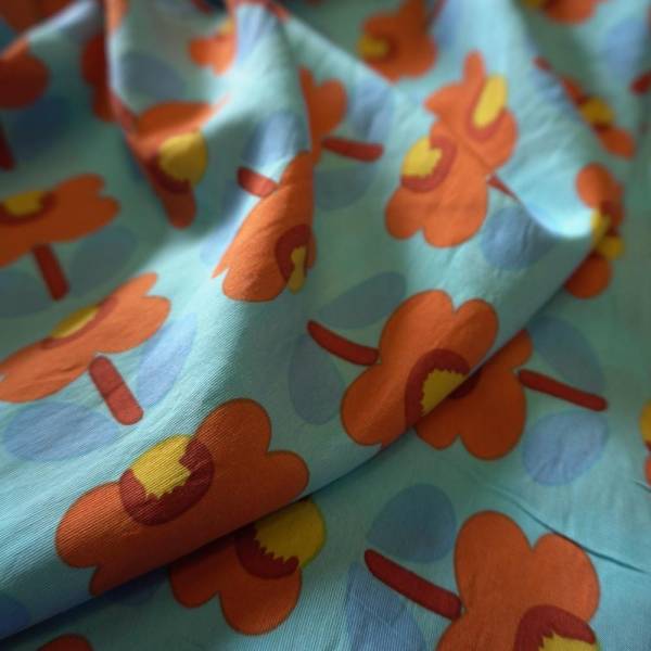 Poppy Flower Cotton Floaty Fabric - Image 7
