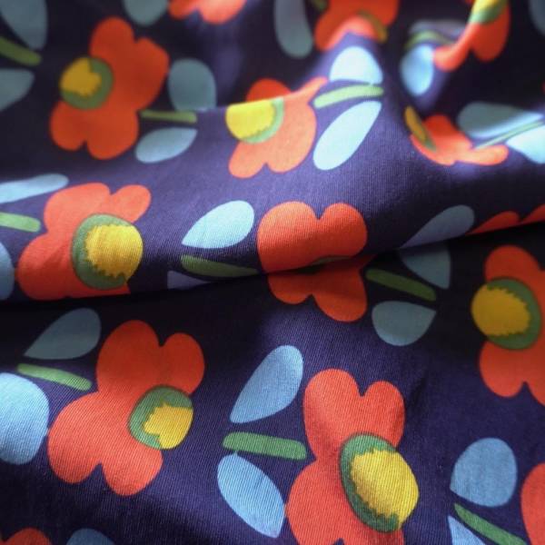 Poppy Flower Cotton Floaty Fabric - Image 3
