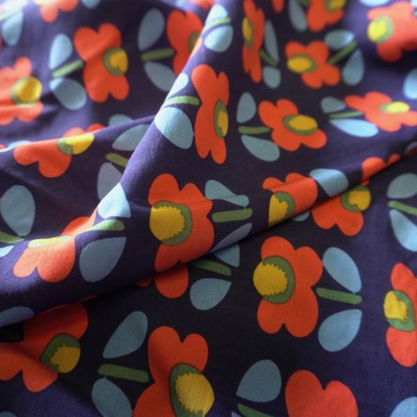 Poppy Flower Cotton Floaty Fabric - Image 6