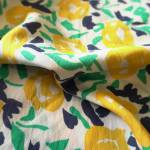 Abstract Floral Cotton Floaty Fabric - Mustard