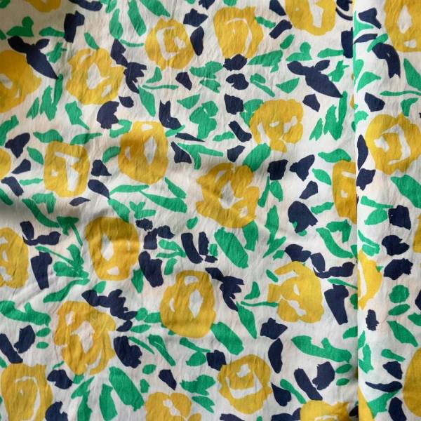 Abstract Floral Cotton Floaty Fabric - Mustard - Image 10