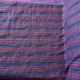 Navy Blue Striped Floral Embroidery Cotton Fabric