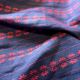 Navy Blue Striped Floral Embroidery Cotton Fabric - Image 9